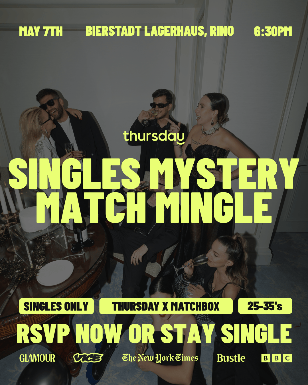 Thursday | Mystery Match Mingle (25 – 35) | Rino