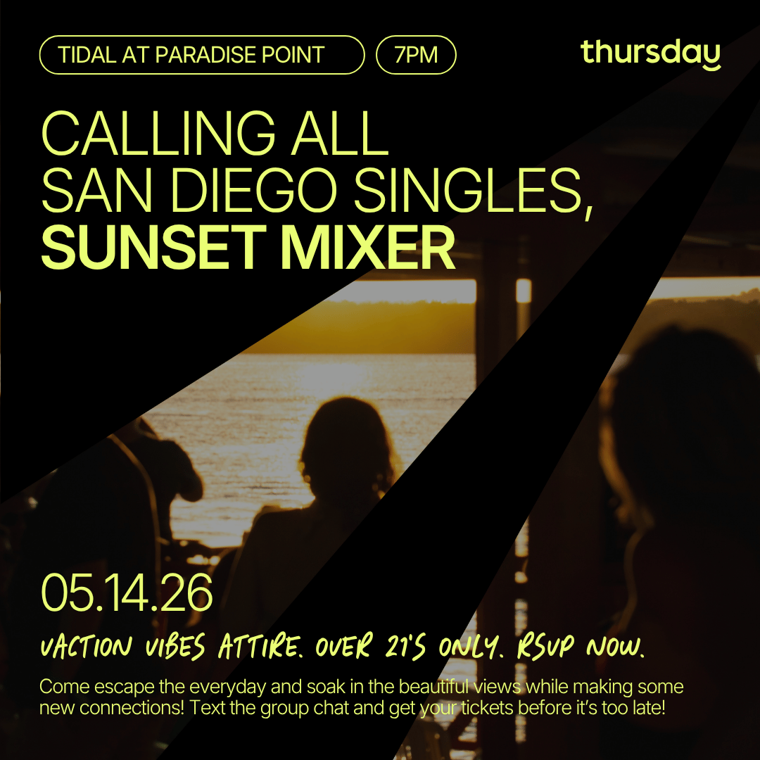 THURSDAY | SINGLES ONLY SUNSET MIXER @ TIDAL | SAN DIEGO