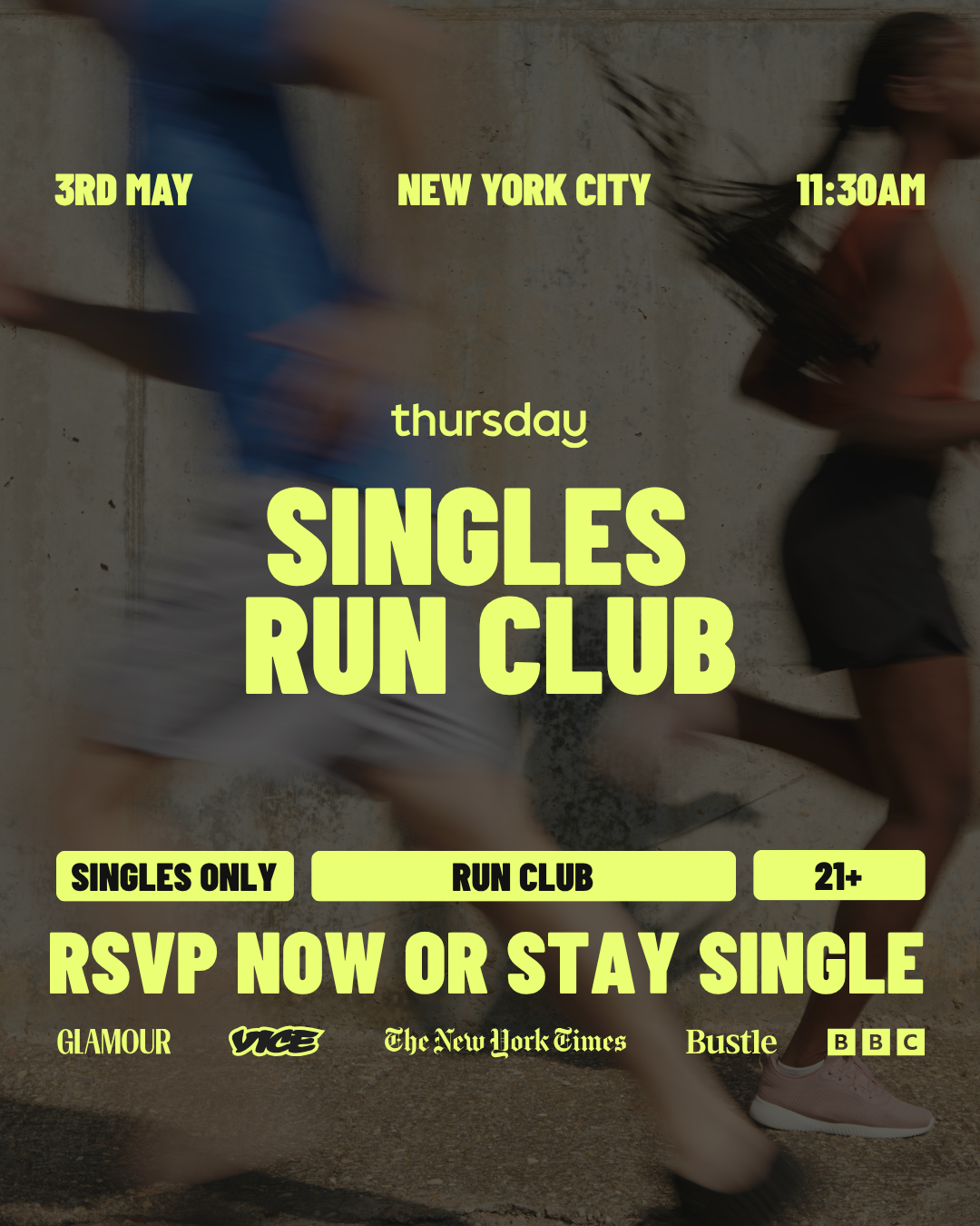 SUNDAY | YOUR PACE OR MINE? SINGLES RUN CLUB | NEW YORK CITY