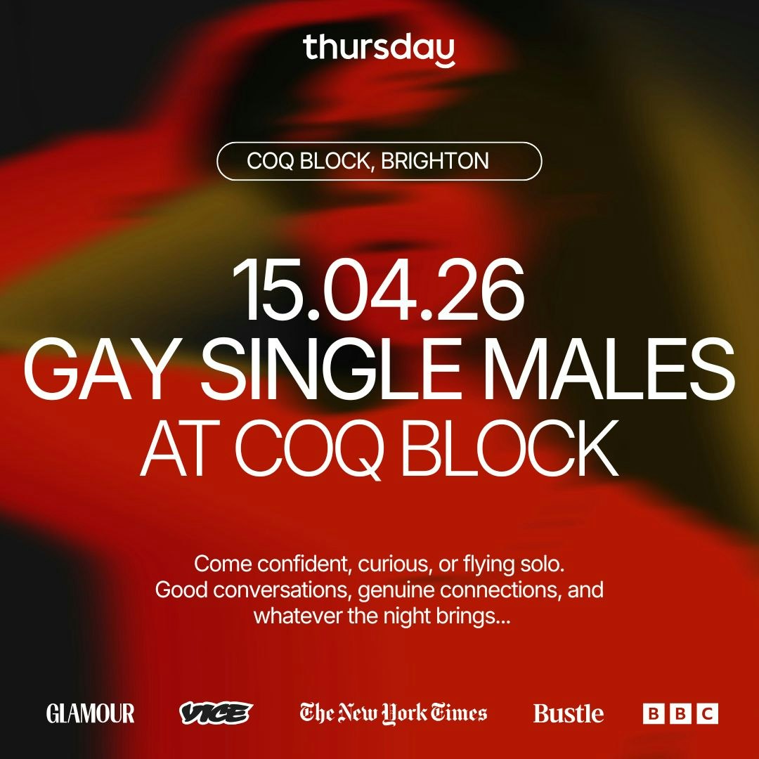 Thursday | Gay Men’s Singles Mixer | Coq Block