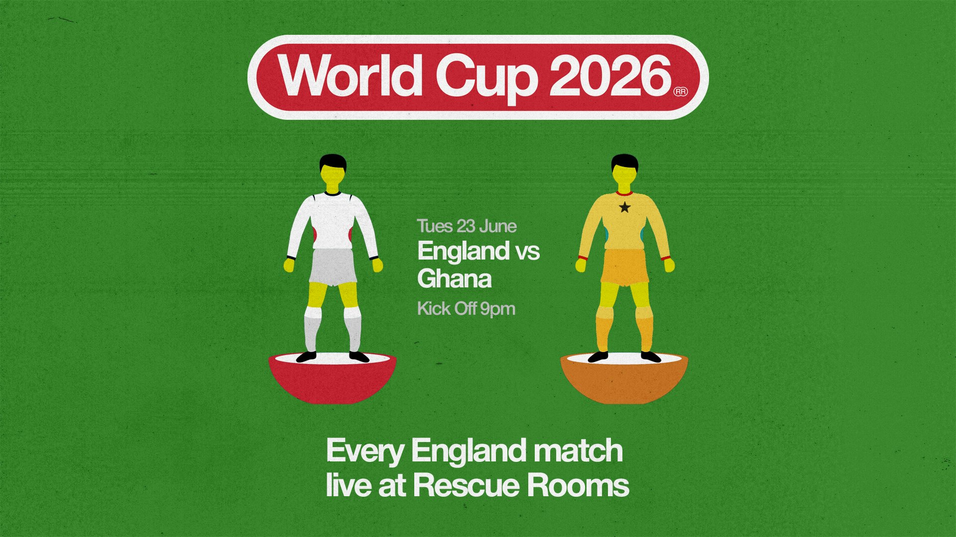 England vs Ghana ⚽ World Cup 2026 at Rescue Rooms