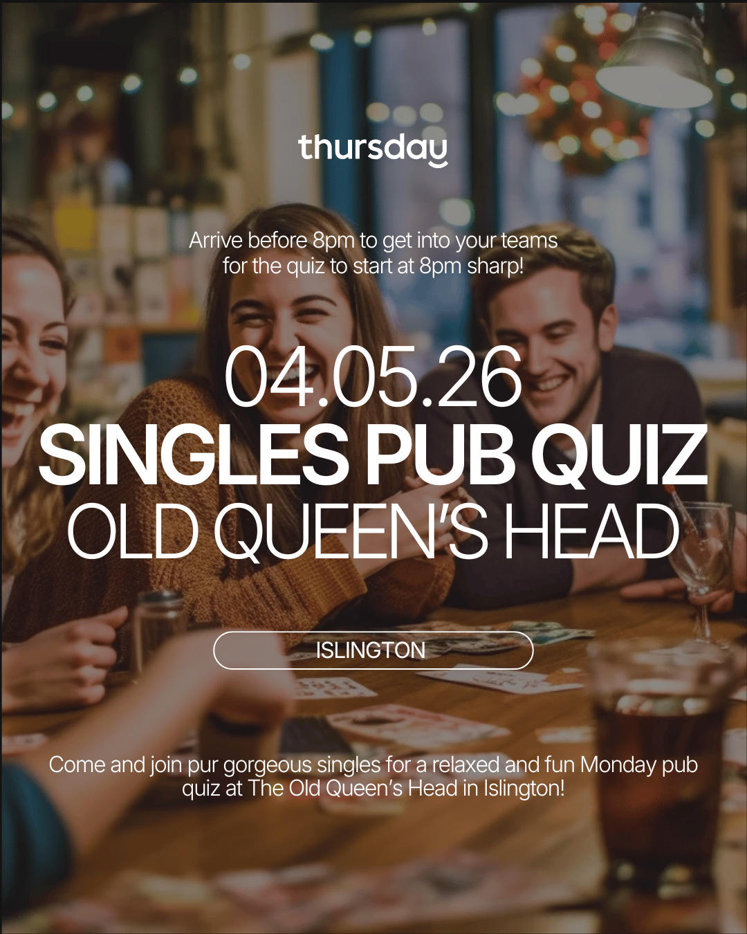Monday | Pub Quiz Night | Old Queen’s Head Islington
