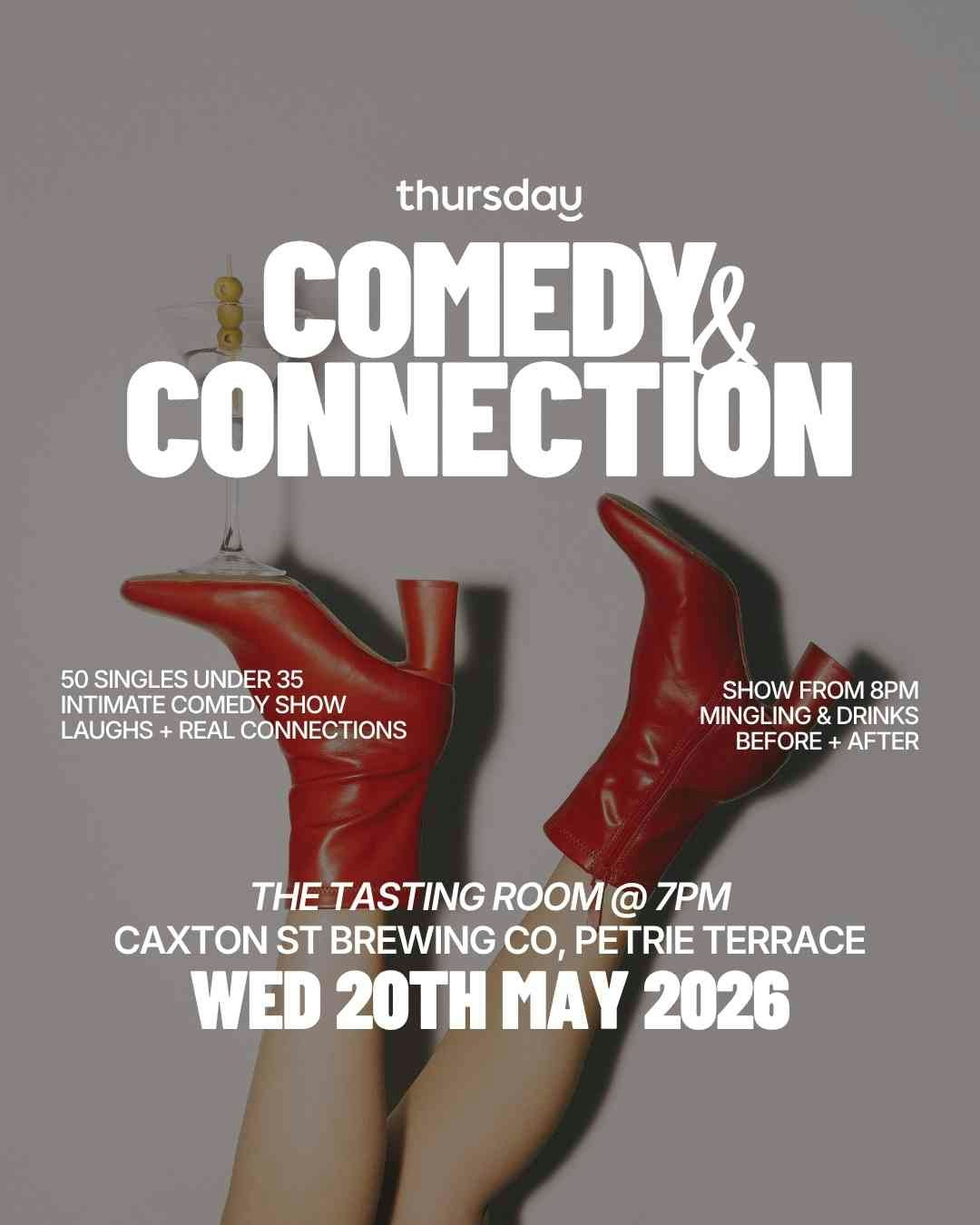 Wednesday | Comedy & Connection @ Caxton Street Brewing Co (U35) | Petrie Terrace