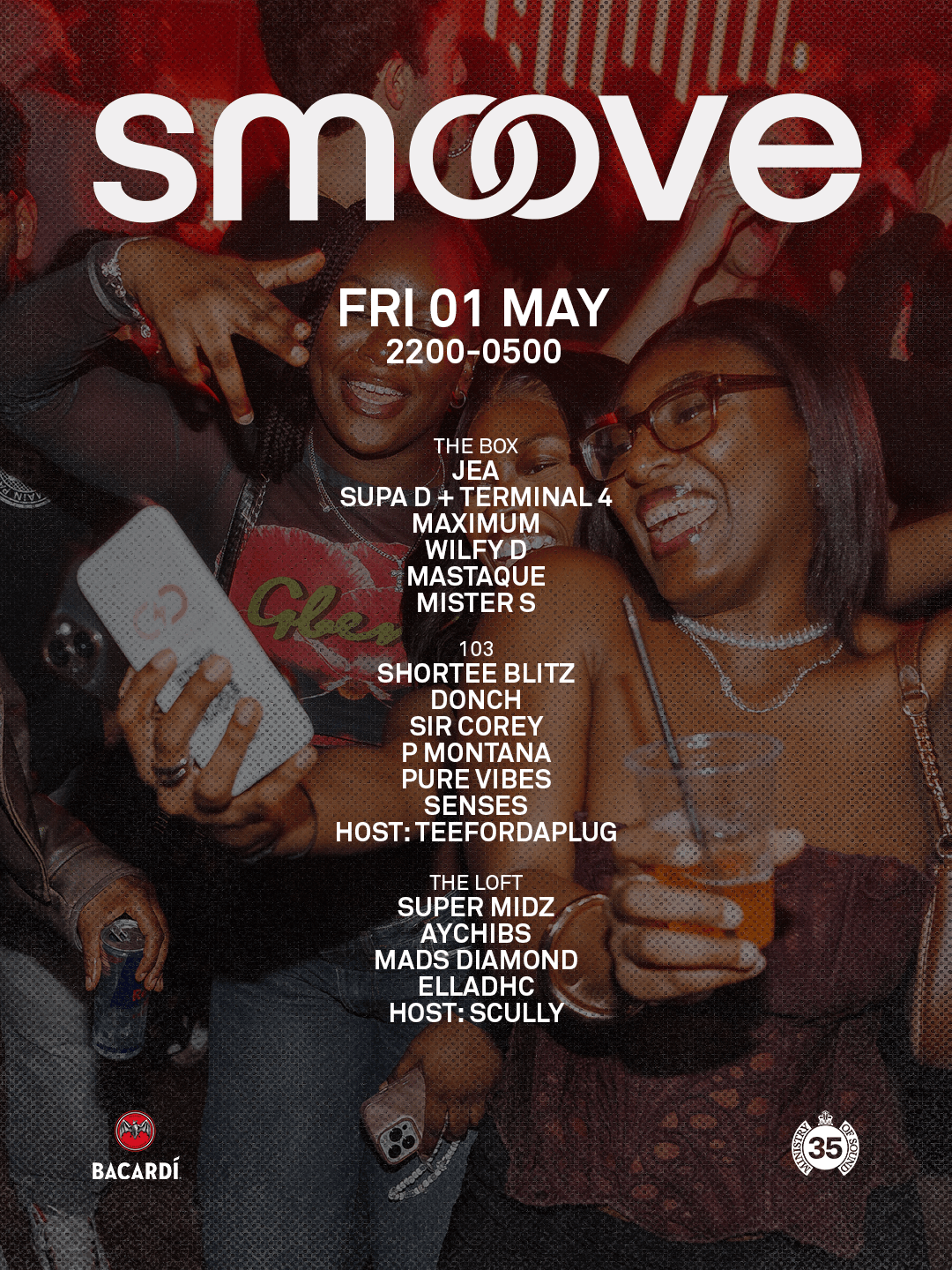 SMOOVE – Ministry of Sound London | May 1st : Jea, Maximum, Wilfy D + more