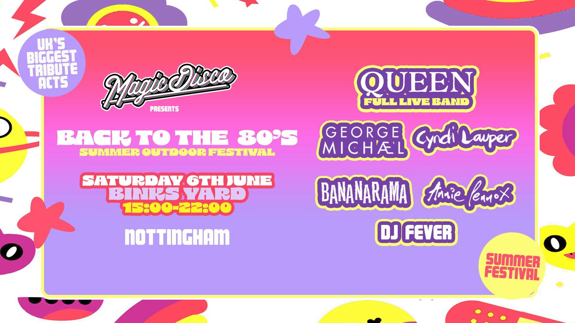 Back to the 80’s Outdoor Summer Tribute Festival  [FINAL TICKETS ON SALE NOW!]