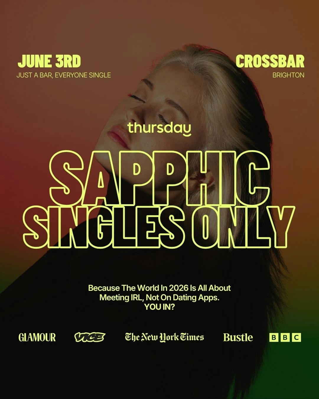 Wednesday | Sapphic Singles ONLY | Crossbar, Brighton