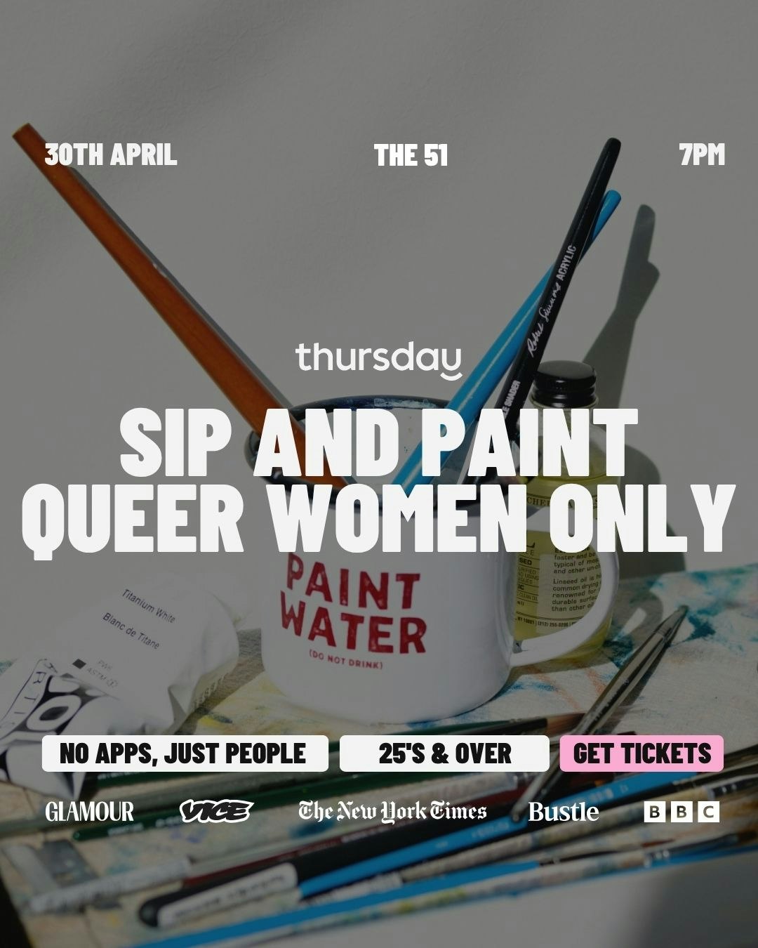 Thursday | Sip and Paint Queer Women Only  | The 51 Amsterdam