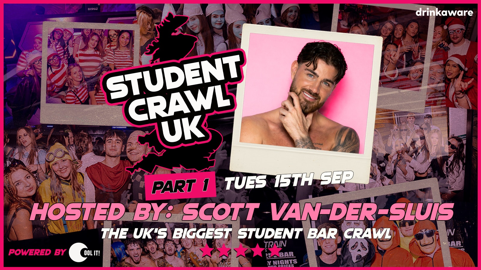 STUDENT CRAWL 2026 – PART 1️⃣ ﻿﻿🍻👕 HOSTED BY SCOTT VAN DER SLUIS (LOVE ISLAND) – THE UK’S BIGGEST BAR CRAWL – FREE BAR CRAWL T SHIRT INCLUDED – LIVERPOOL’S BEST BARS CLUBS 🎉🔥