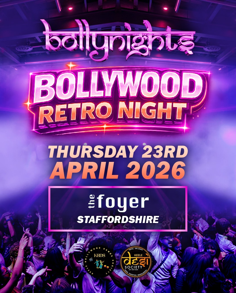 Bollynights Staffordshire – Bollywood Retro Night| Thursday 23rd April| The Foyer