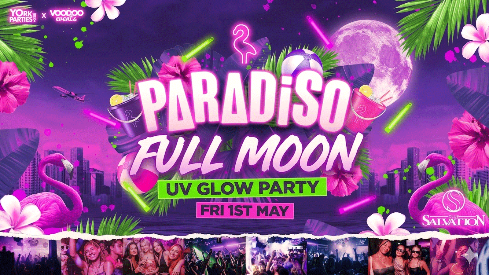 PARADISO FRIDAYS Student Paradise UV FULL MOON RAVE🦩