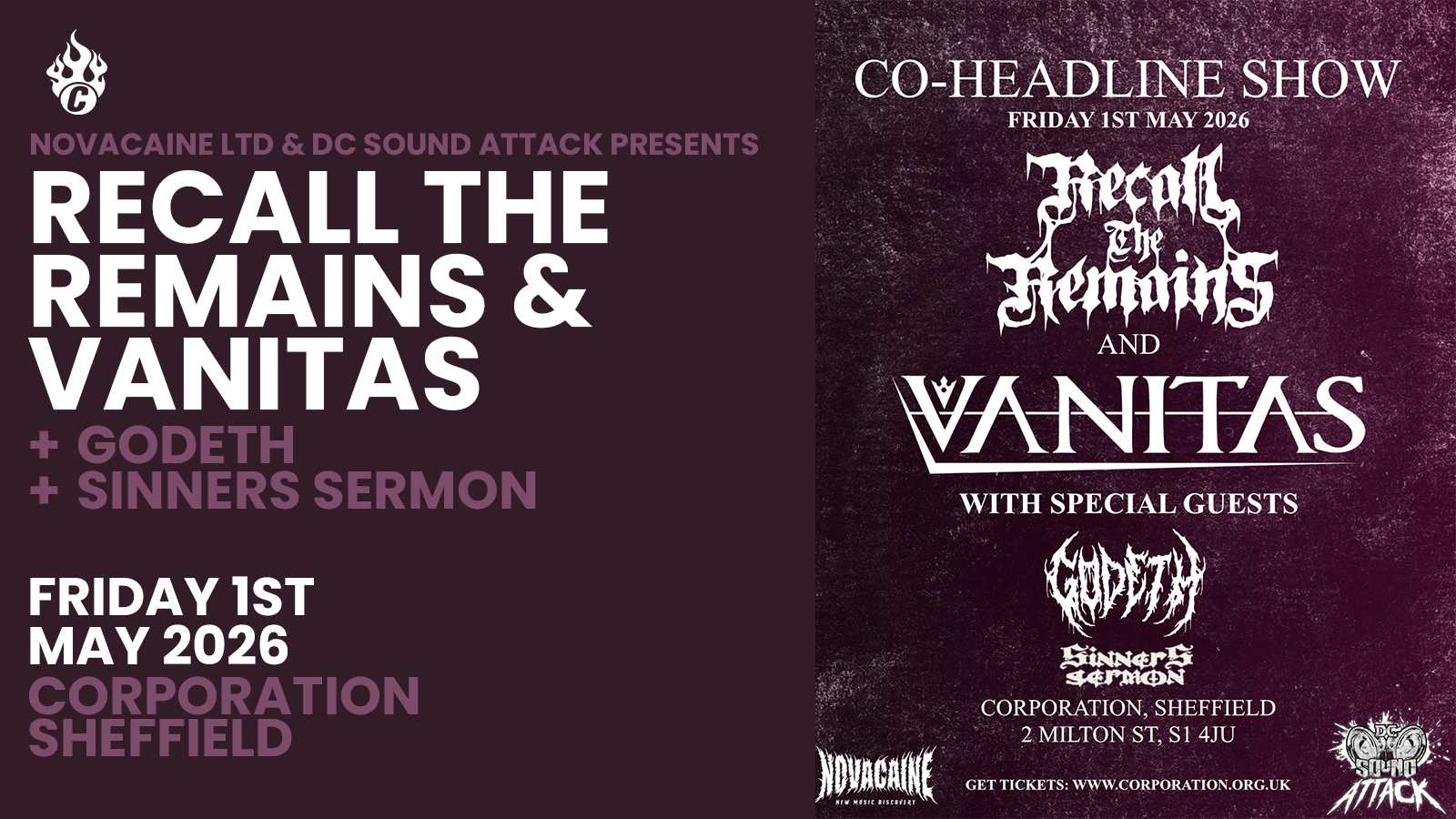 RECALL THE REMAINS x VANITAS: CO-HEADLINE SHOW