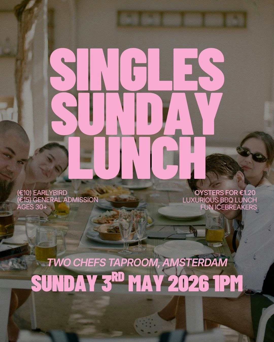 Sunday | Singles Sunday Lunch at Two Chefs Taproom | 30+ 🦪☀️