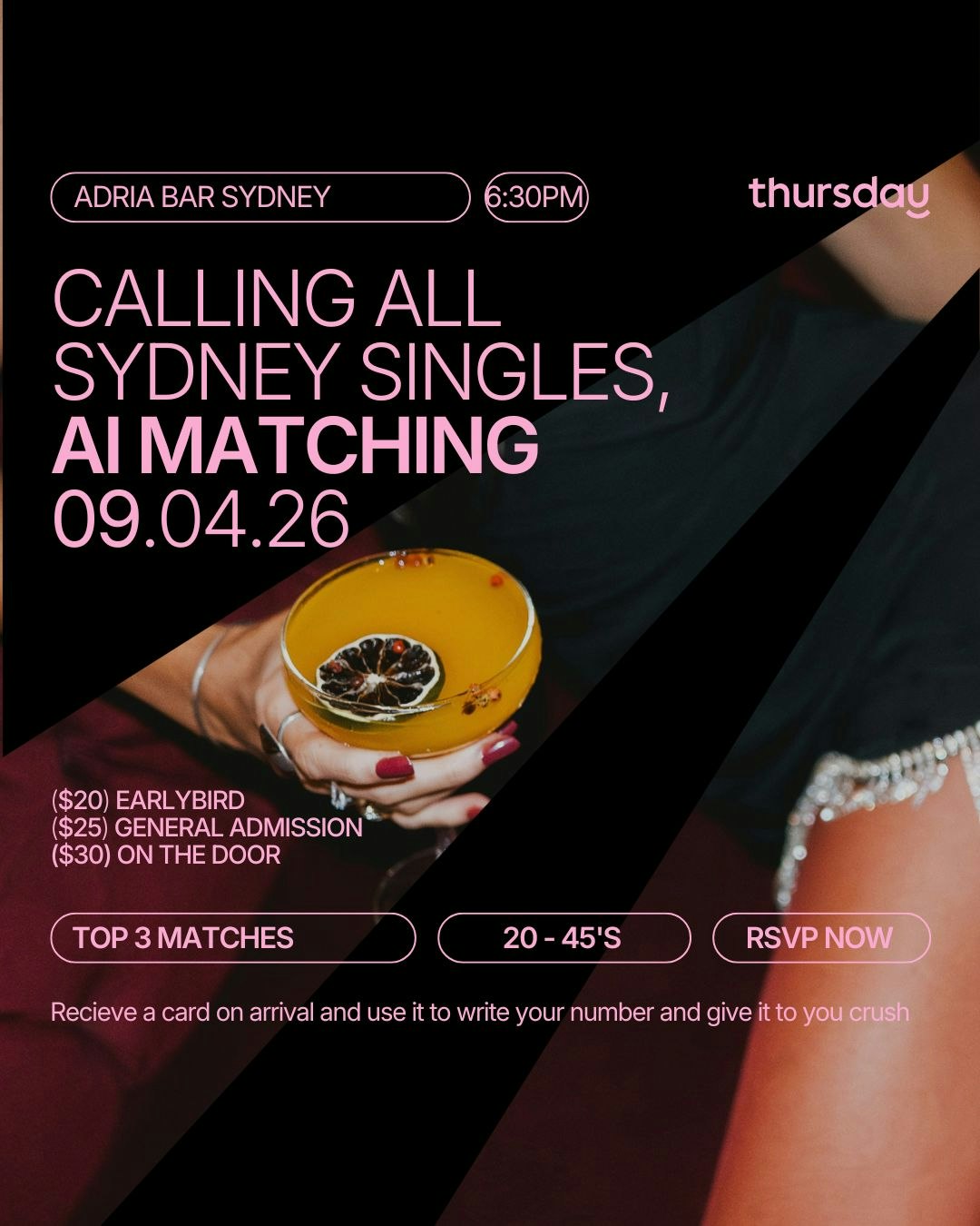 Thursday | Adria Bar & Restaurant (20-45) | Darling Harbour