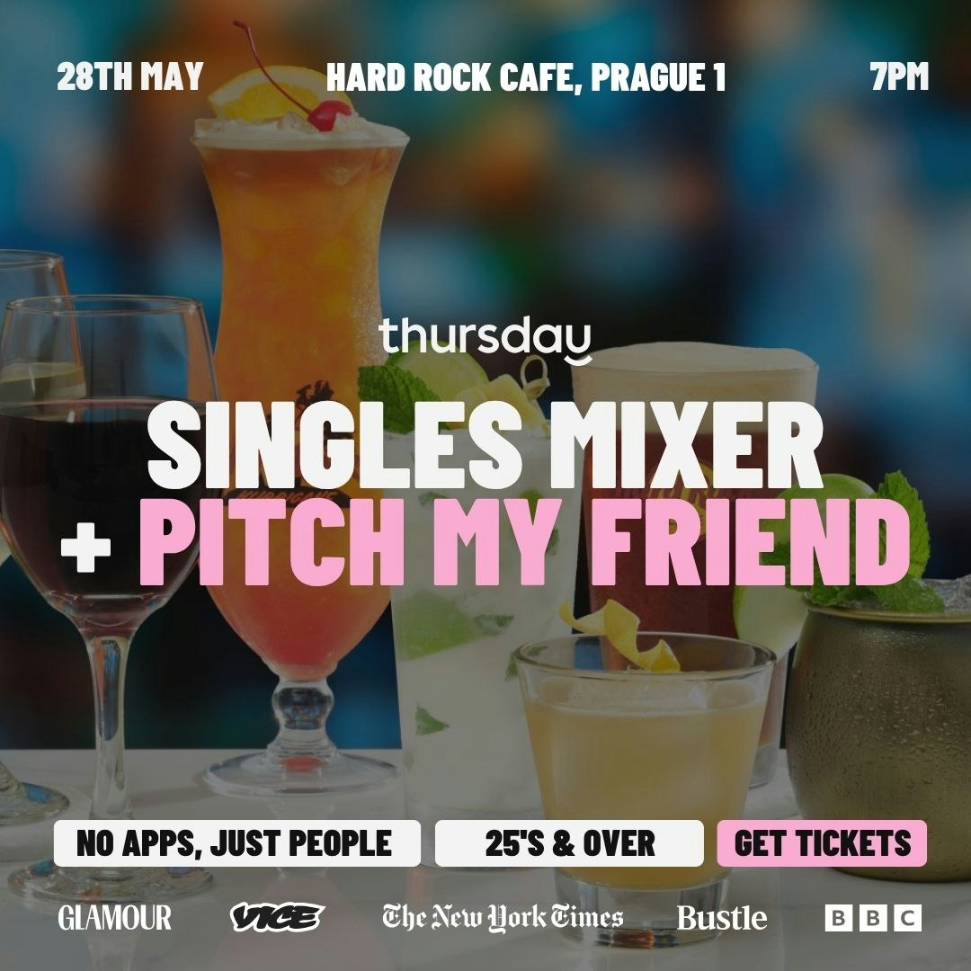 Thursday Dating | Singles Mixer & Pitch My Friend | Hard Rock Cafe, Prague 1 | CZ / EN