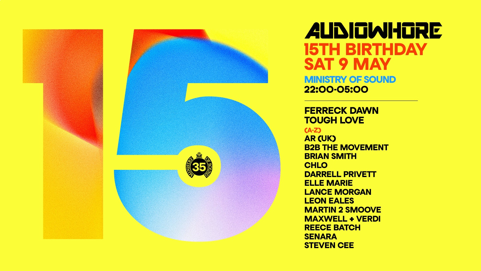 Audiowhore | Ministry Of Sound 🌍 Saturday 9th May | House / Tech 🎧