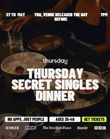 Thursday Dinner | Secret Singles Dinner (35-40) | TBA