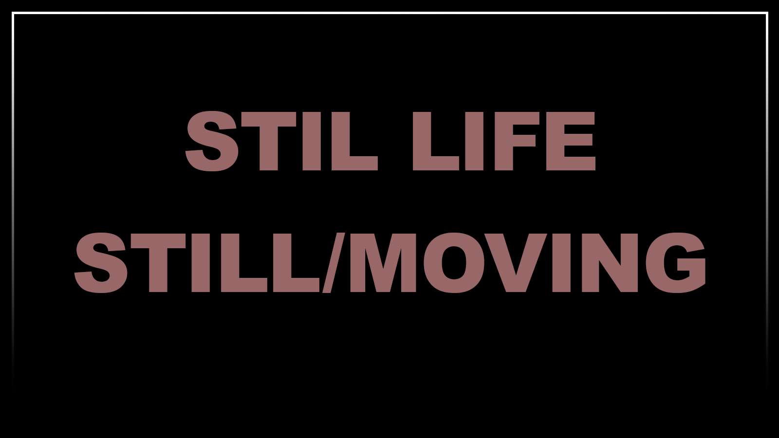 STIL LIFE – STILL/MOVING
