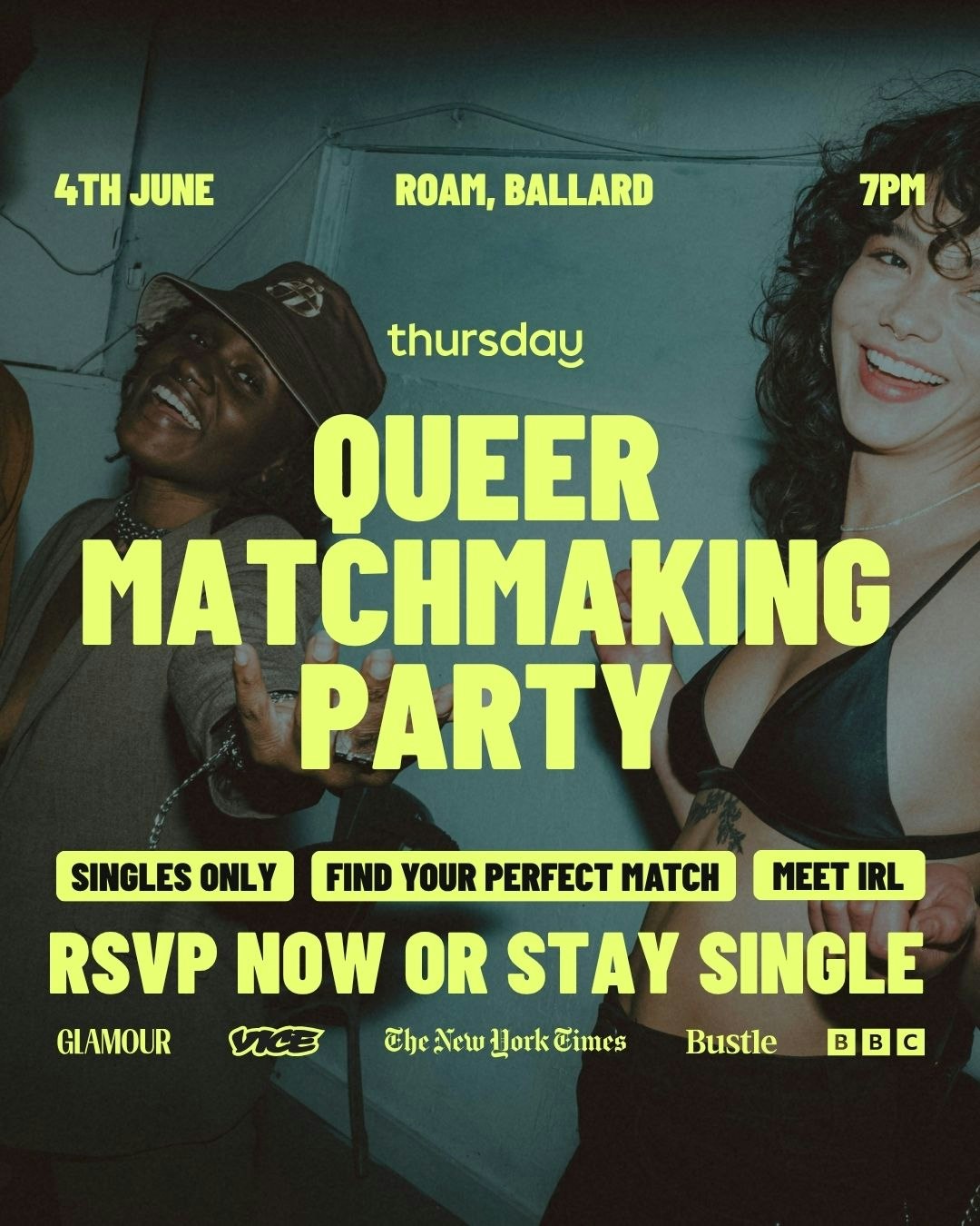Thursday | Queer Matchmaking Party | Roam, Ballard