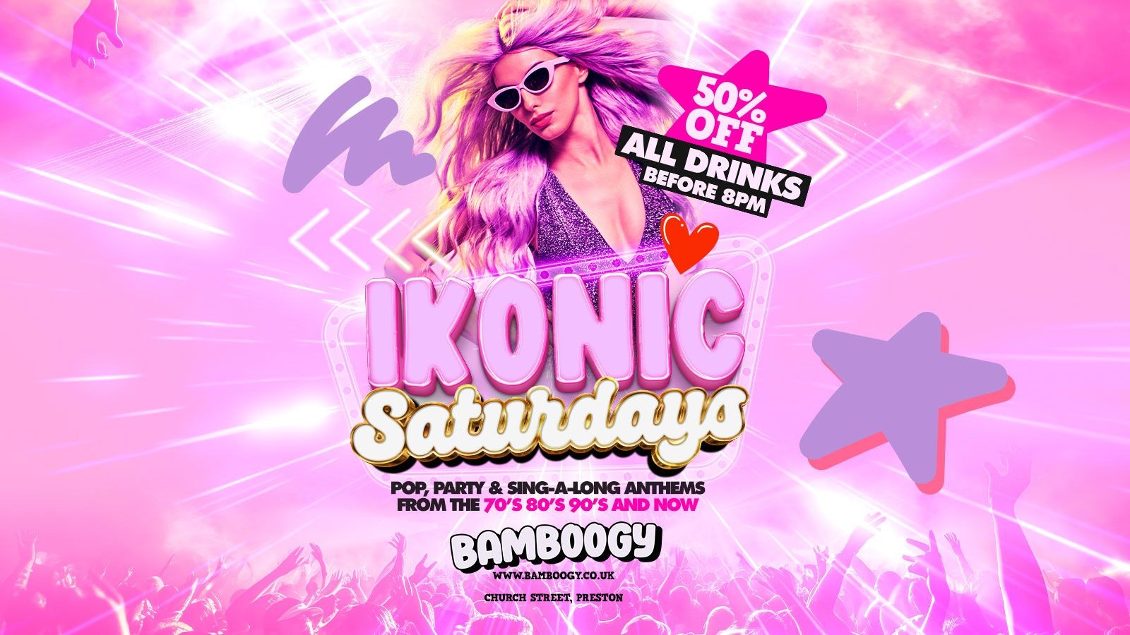 🪩 IKONIC SATURDAYS… 70’s, 80’s, 90’s & NOW // BAMBOOGY PRESTON 🪩