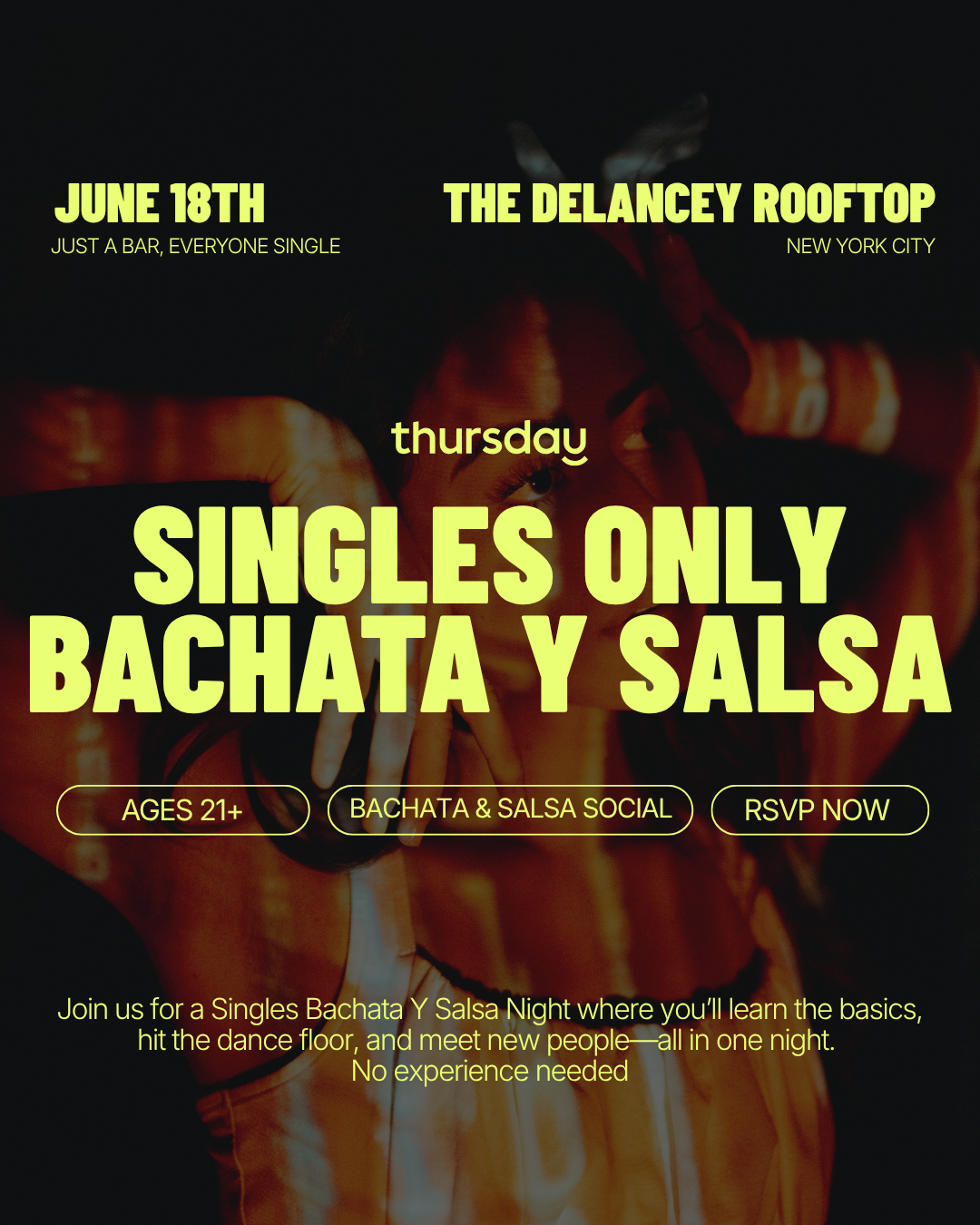 Thursday | The Delancey Rooftop BACHATA Y SALSA NIGHT | NYC