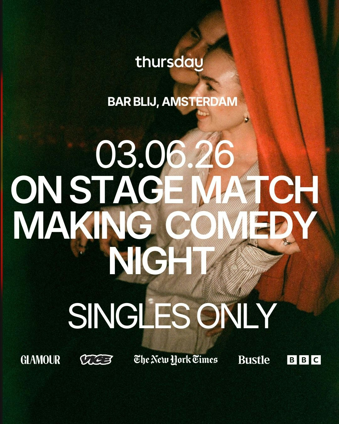 Wednesday  | On-Stage Matchmaking Comedy Night | Bar Blij