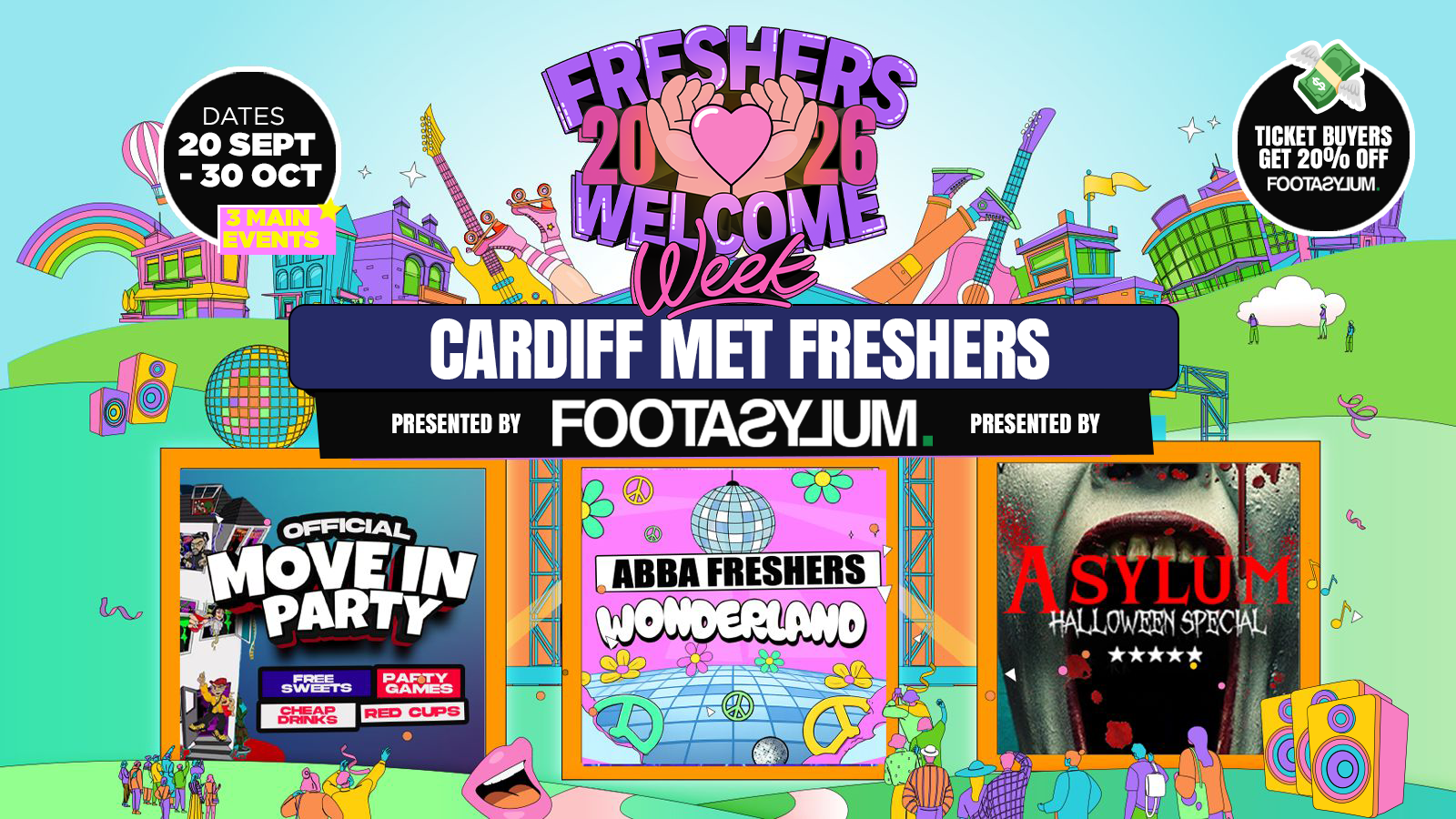 ⚠️ SALE 20% OFF – Cardiff Met Freshers Welcome Week 2026 🎓 – Presented by FOOTASYLUM — UK Largest Freshers Events – Sold Out 10 Years Running 🏆