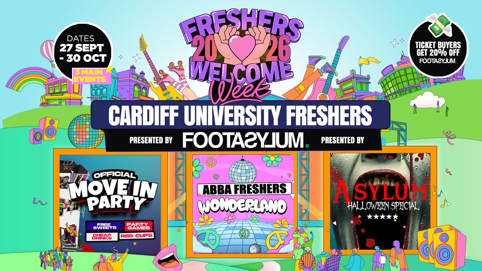 ⚠️ SALE 20% OFF – Cardiff Freshers Welcome Week 2026 🎓 – Presented by FOOTASYLUM – UK Largest Freshers Events – Sold Out 10 Years Running 🏆