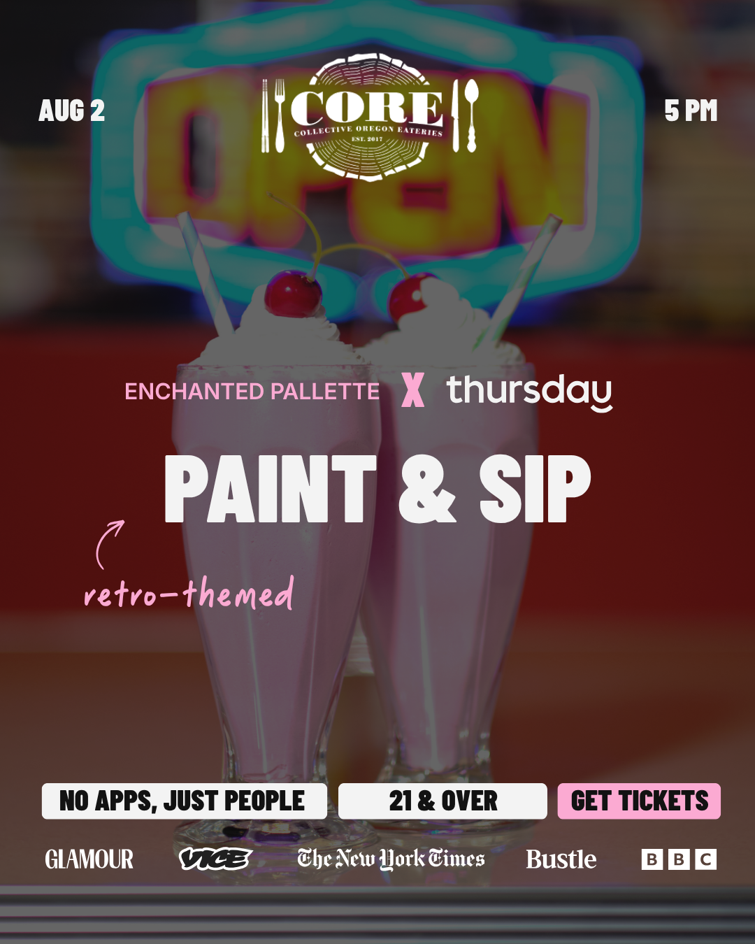 Thursday  |  Retro-Themed Paint & Sip (21+)  |  Portland