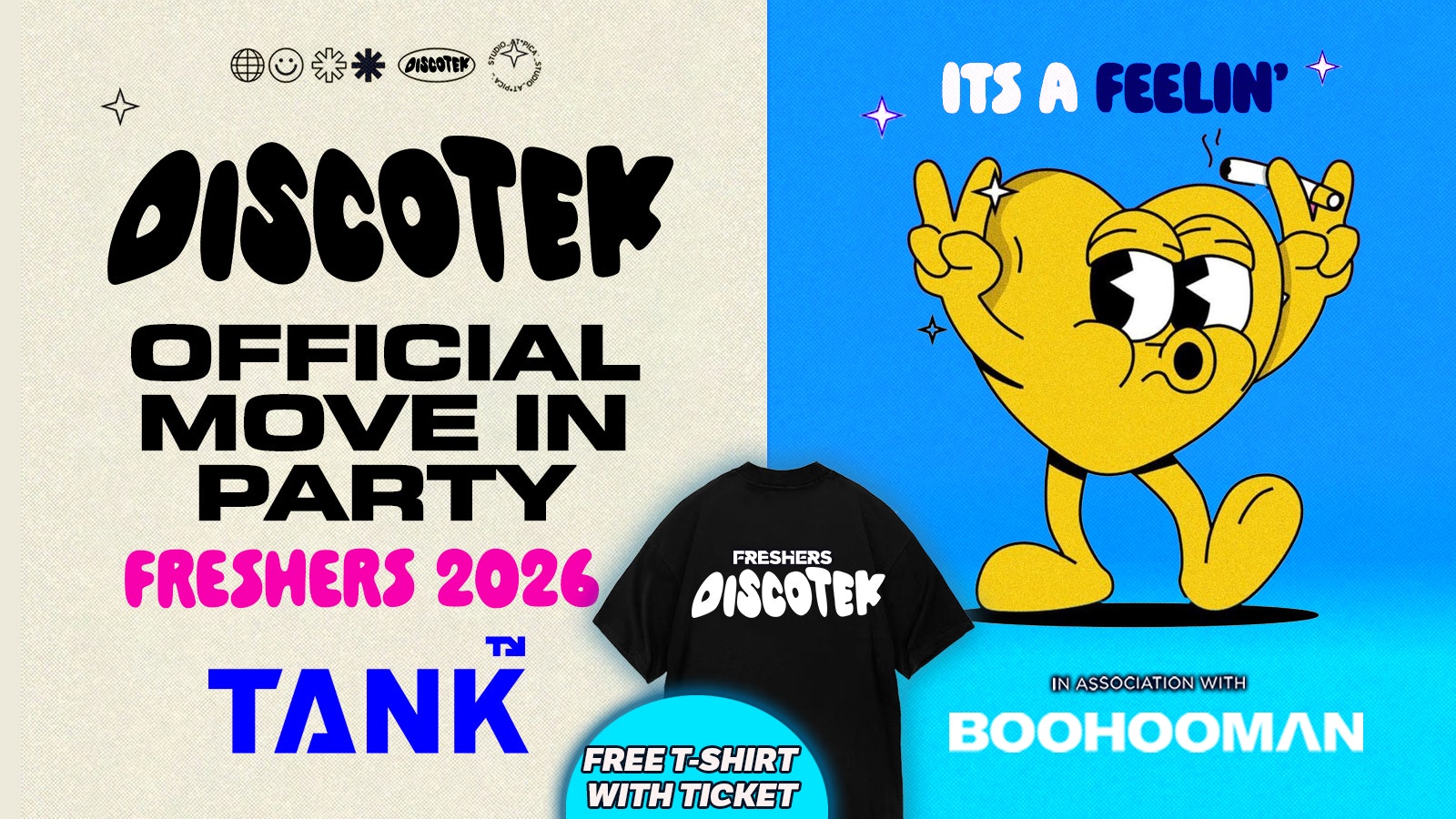 SHEFFIELD FRESHERS DISCOTEK 2026 ⚡️ Official Student Partners with BoohooMAN 👕 Free T-Shirt with Every Ticket – Sold Out 15 Years Running!