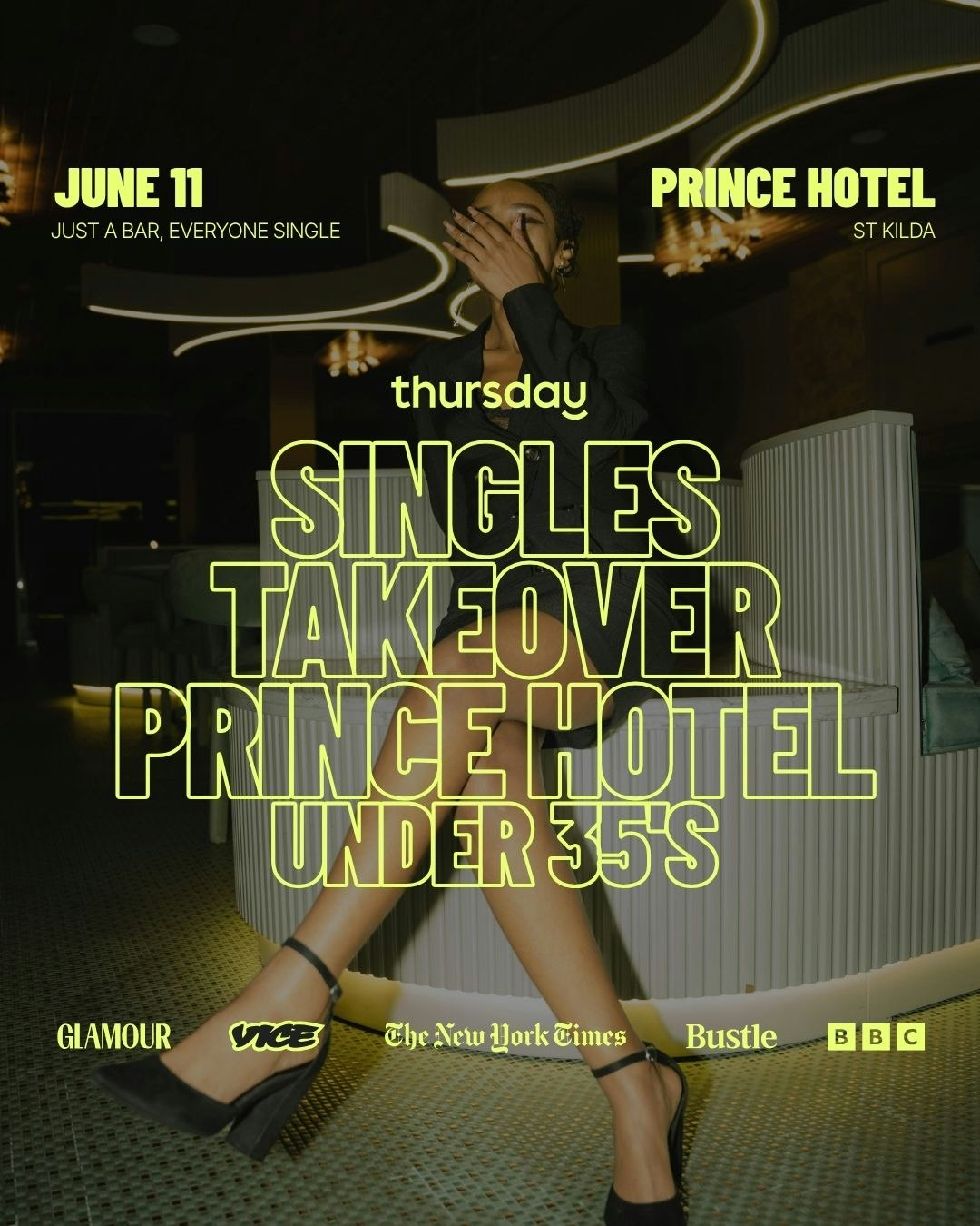 Thursday | Singles Takeover Prince Hotel (Under 35) | St Kilda