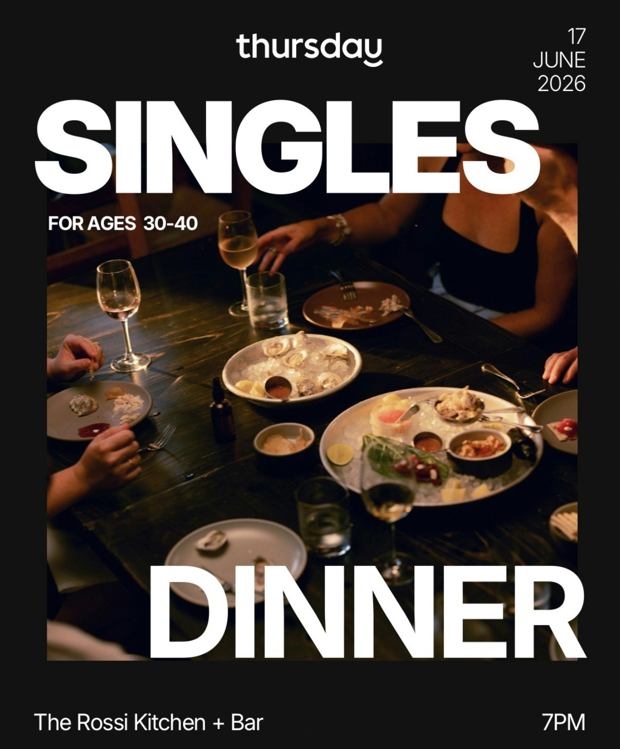 Wednesday | Singles Dinner at The Rossi Kitchen +Bar | Columbus