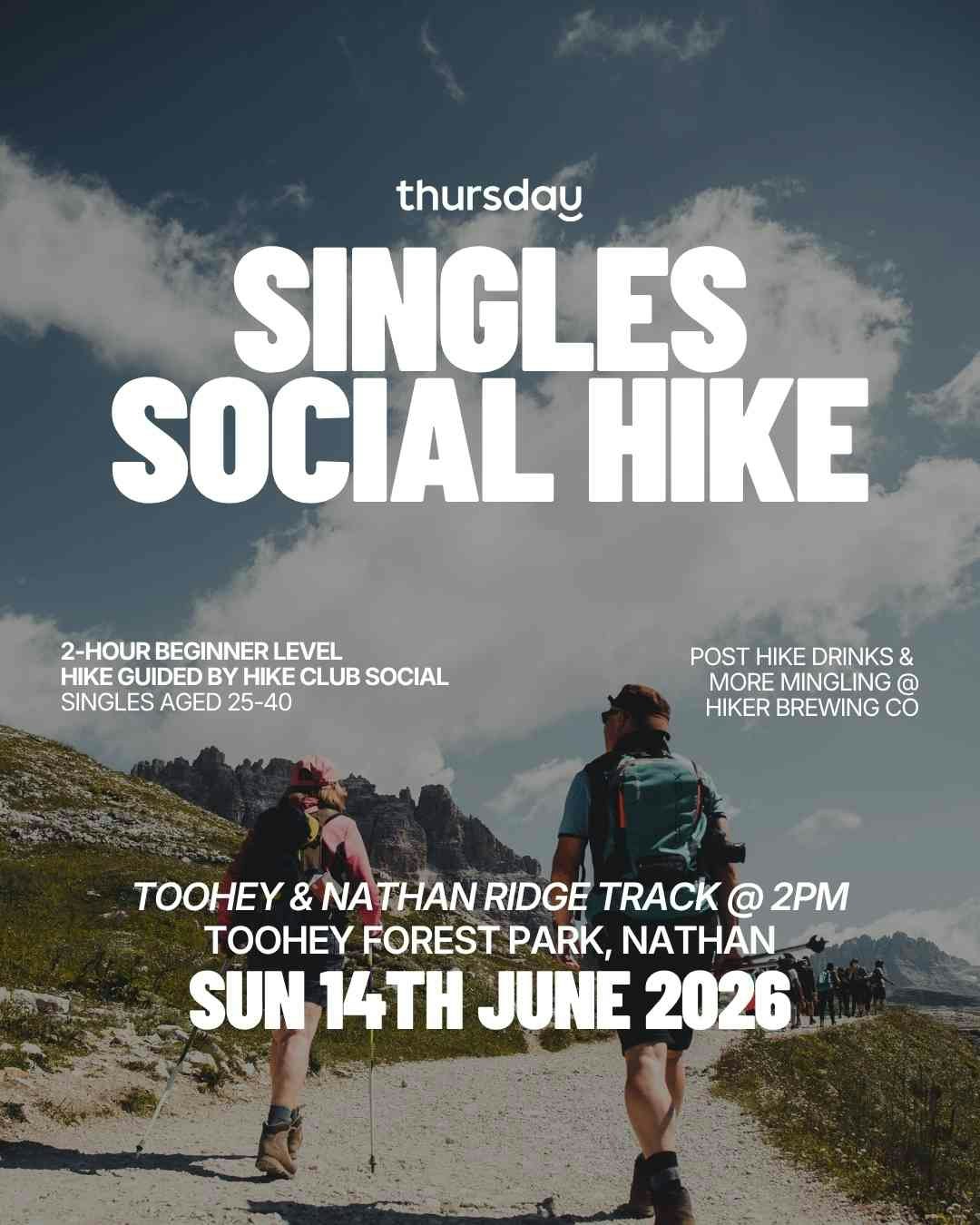 Sunday | Hike Club Social Singles Hike (25-40) | Toohey Forest Park