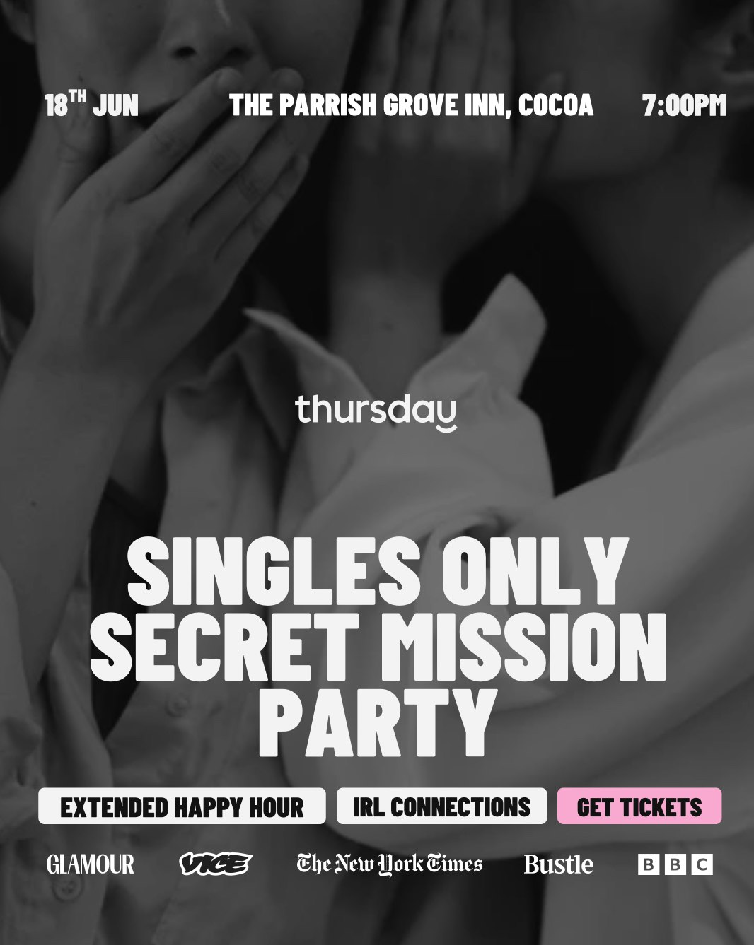 🔍Thursday | Singles Only Secret Mission Party | Cocoa, FL