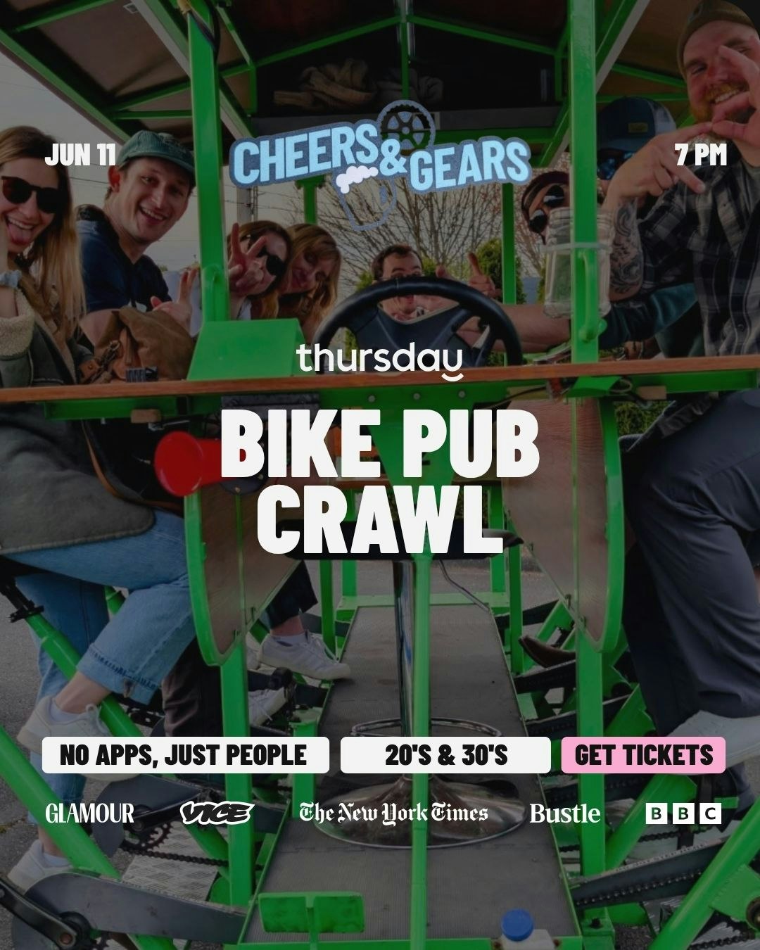 Thursday  |  Bike Pub Crawl (20’s & 30’s)  |  Portland