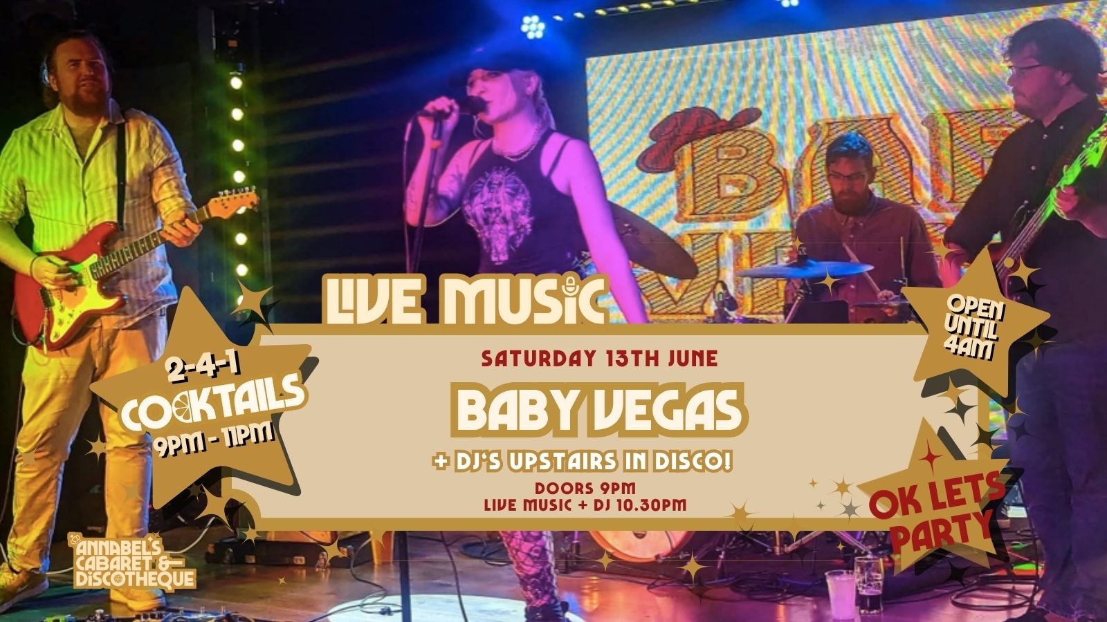 Live Music: BABY VEGAS // Annabel’s Cabaret & Discotheque