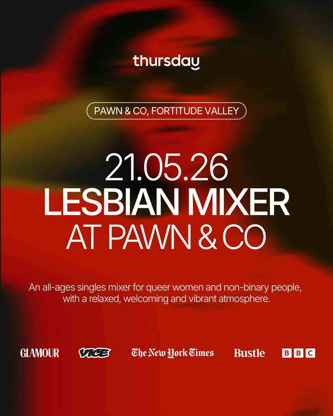 Thursday | Lesbian Singles Mixer @ Pawn & Co (All Ages) | Fortitude Valley