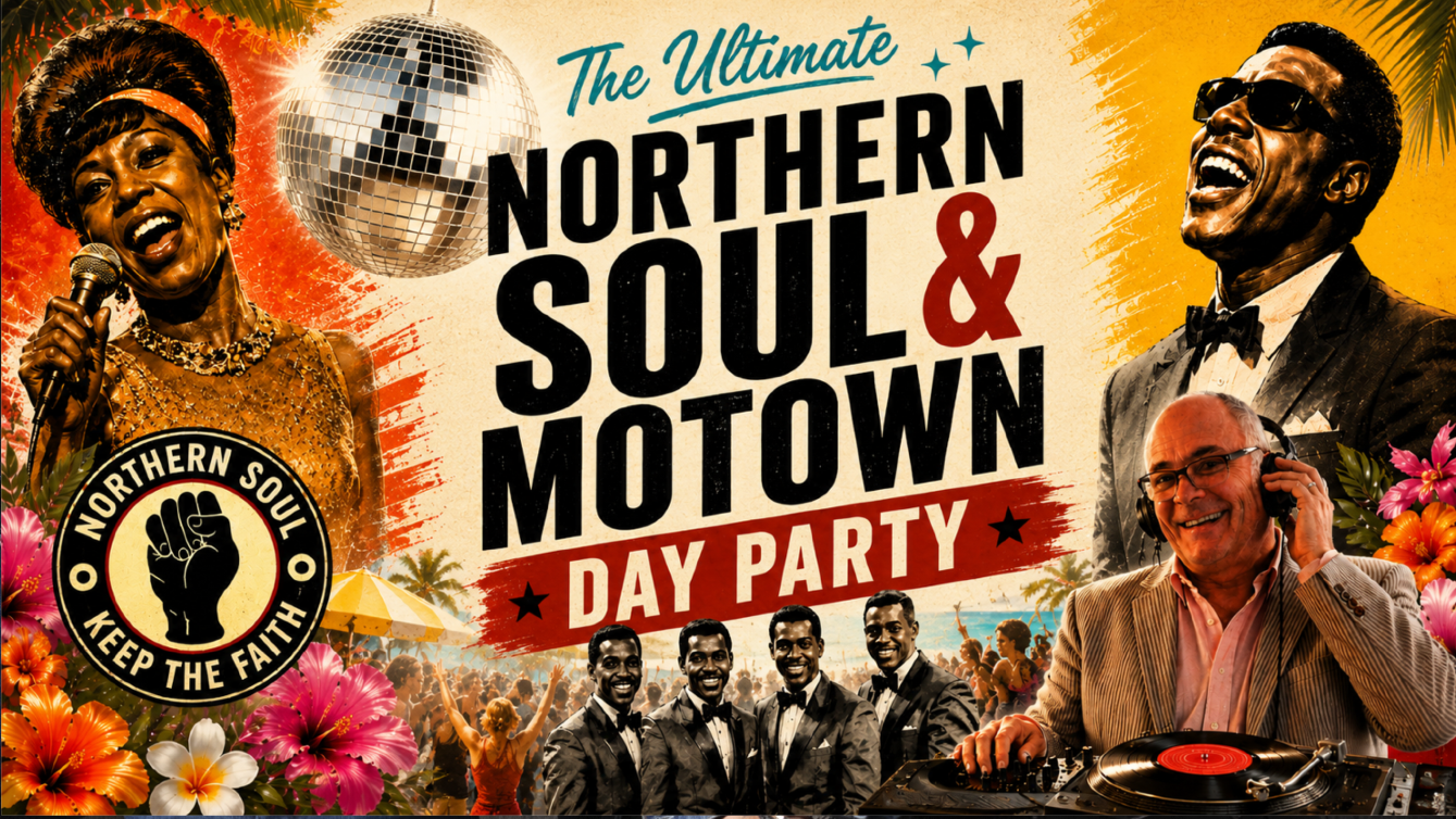 💃🏼 Northern Soul & Motown Day Party 3pm-8pm ft Shropshire’s No.1 Motown & Northern Soul DJ Clive Jones 🎺
