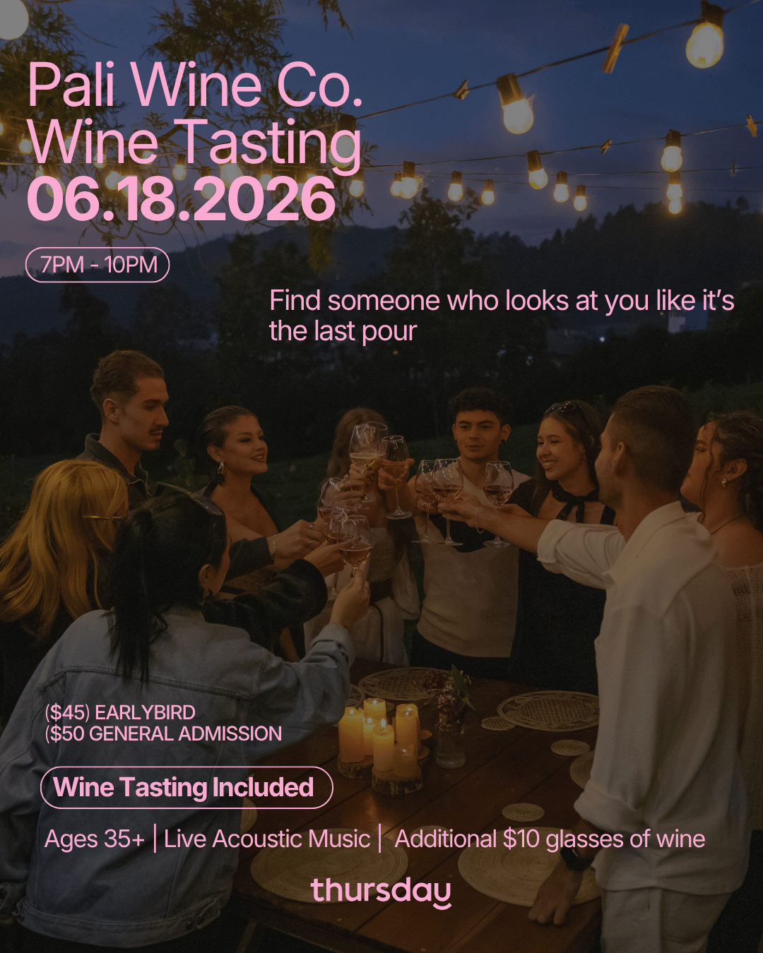 Thursday | Pali Wine Co. (35+) | Wine Tasting | Orange County