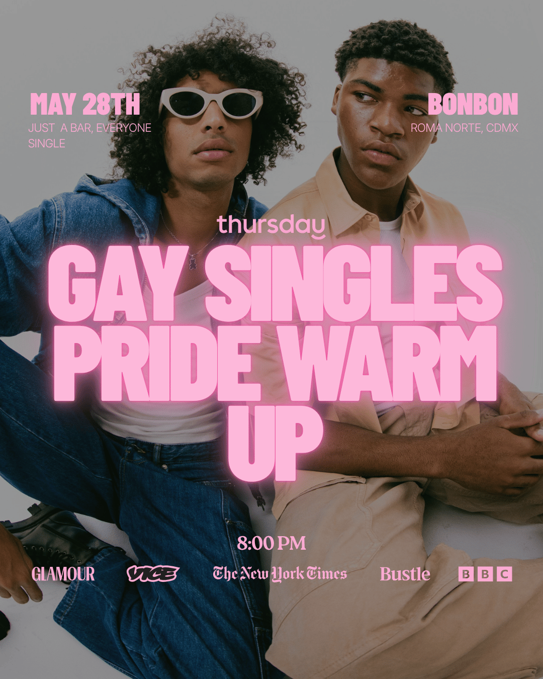 Thursday | Gay Singles Pride Warm Up| Mexico City