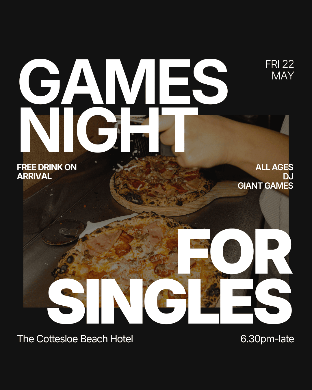 Friday | Singles Games Night (Giant Games!) with Drink on Arrival @The Cott | Cottesloe  (All Ages)