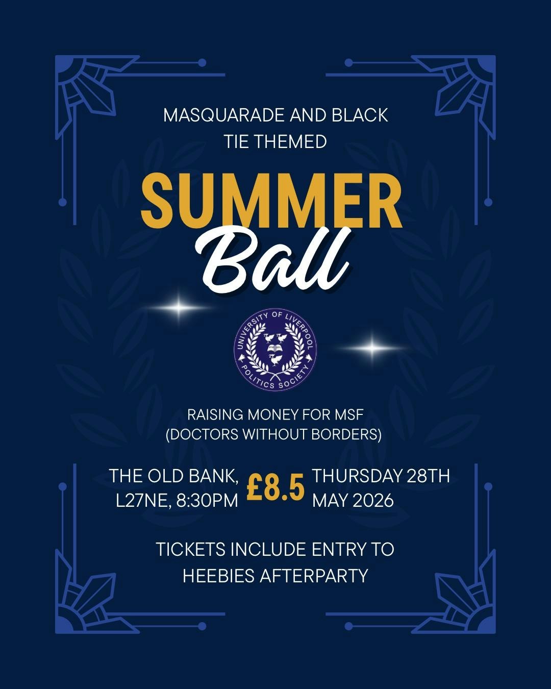UOL POLITICS : MASQUARADE & BLACK TIE SUMMER BALL 2026 🥂 TICKET INCLUDES ENTRY TO HEEBIE JEEBIES FOR THE AFTER PARTY!
