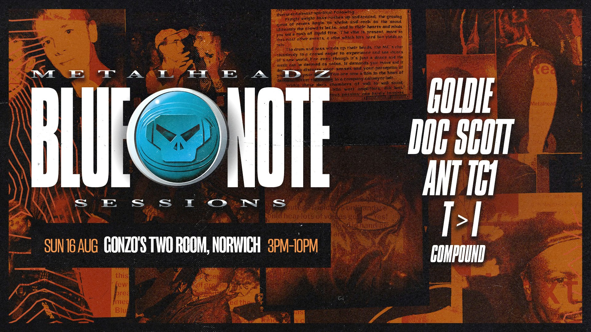 Metalheadz Blue Note Sessions – Sunday Day Party – Goldie + More