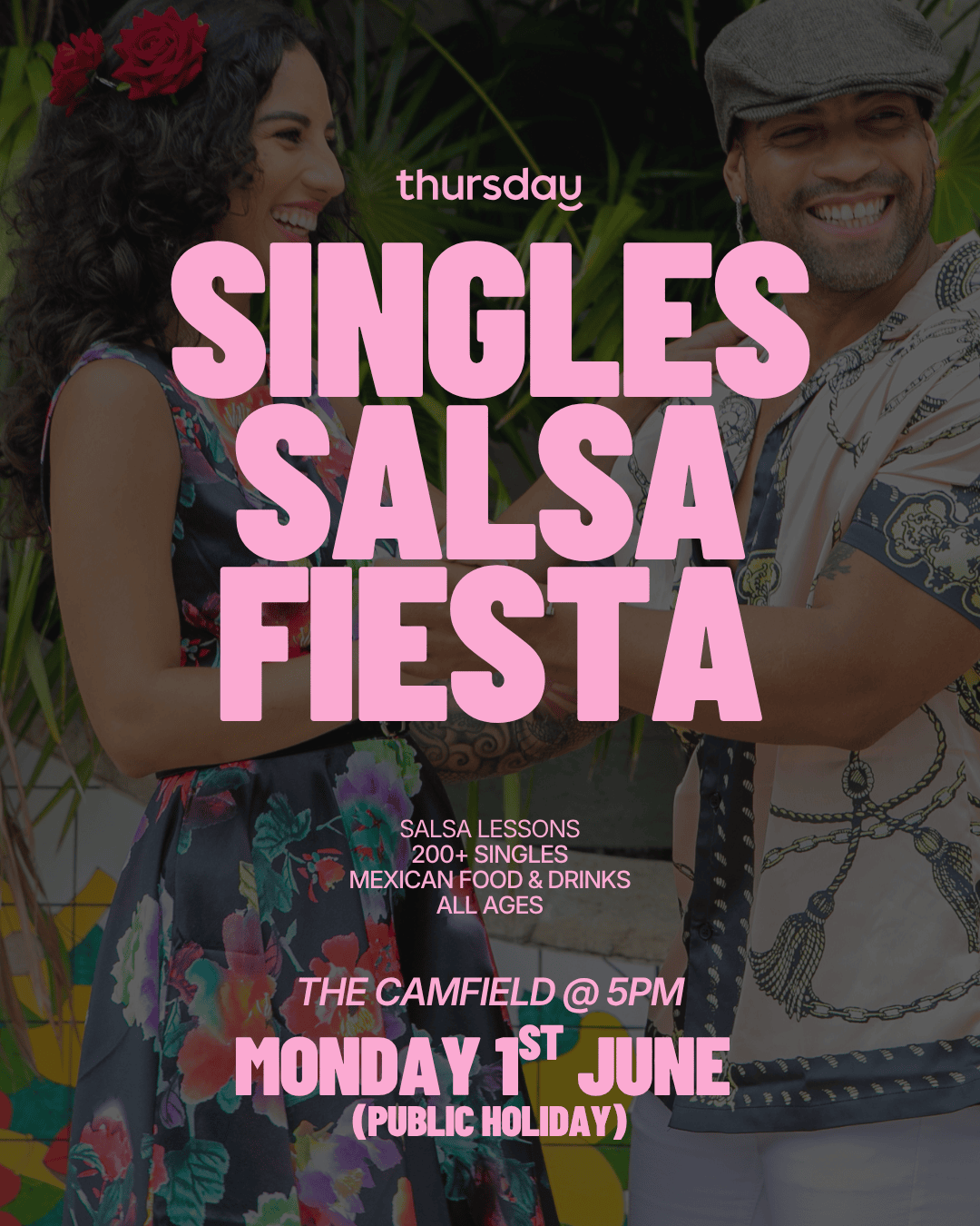 Monday | Singles Salsa Lessons & Fiesta – The Camfield | Burswood (All Ages) PUBLIC HOLIDAY