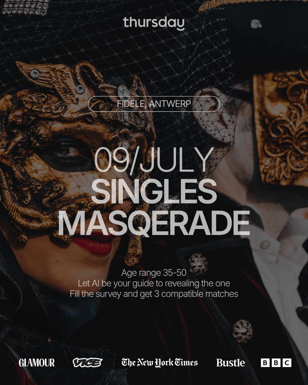 Thursday | Masquerade AI Pairing Night at Fidele (35-50) | Antwerp