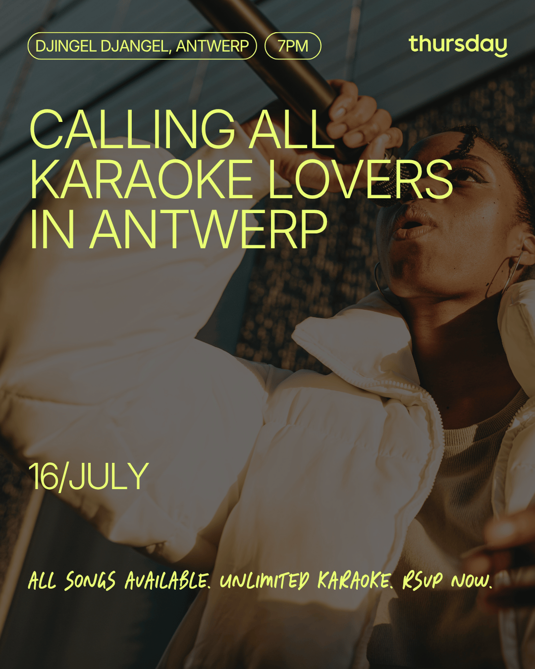 Thursday | Singles Karaoke Evening at Djingel Djangel | Antwerp