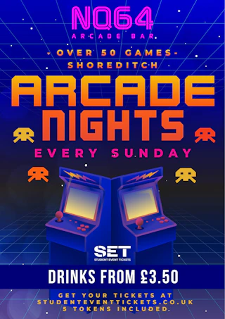 Arcade Nights @ NQ64 Shoreditch Sunday 9th August