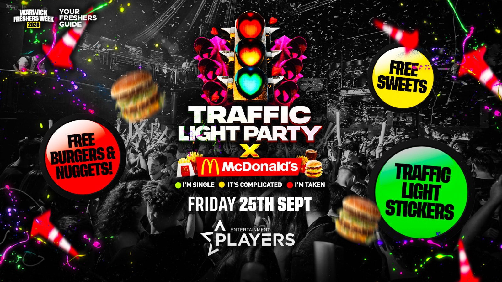 Traffic Light Party x FREE Mcdonalds | Coventry Freshers 2026 & Warwick Freshers 2026