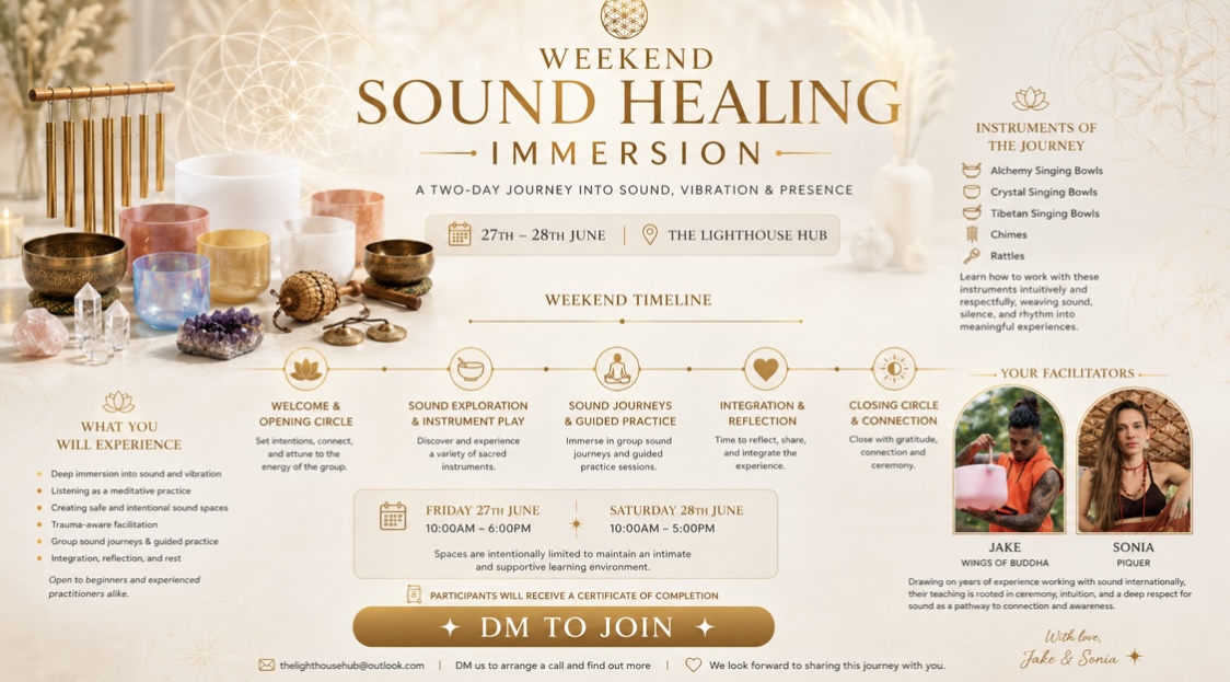 Sound Healing Practitioners Training (June 27th – 28th) @ The Lighthouse Hub