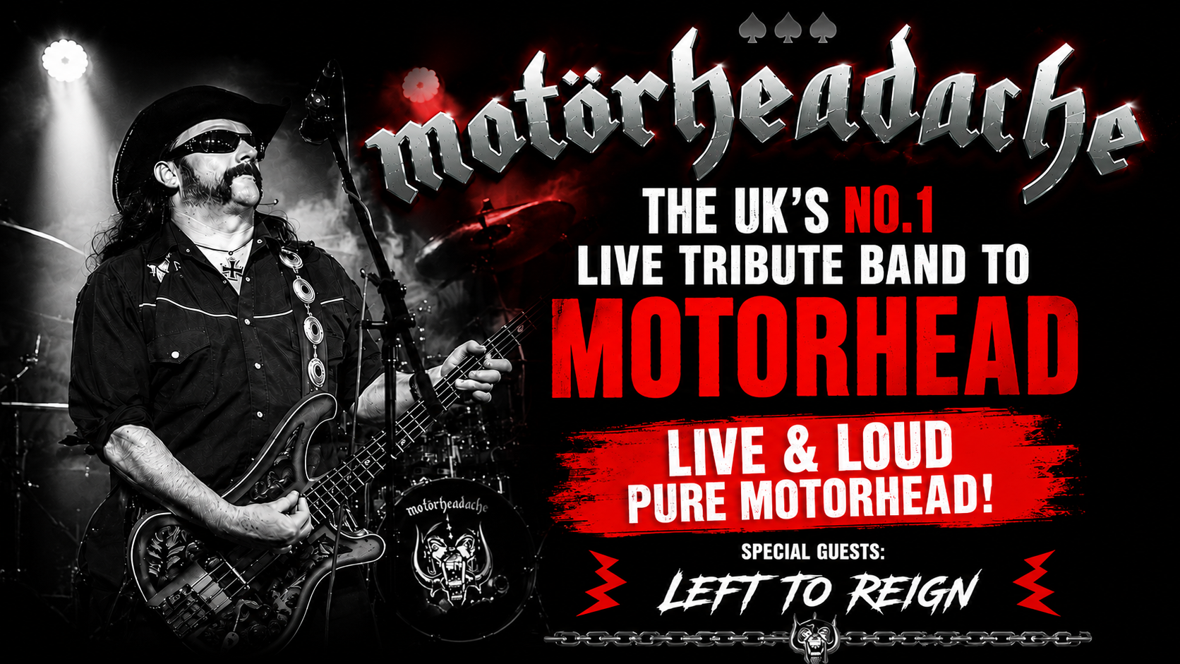 🤘🏼☠️ Motörhead/Heavy Metal Night ft Motörheadache UK – the definitive tribute + Special Guests Left To Reign