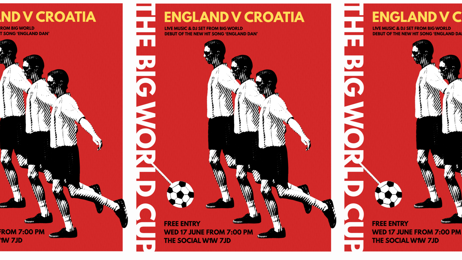 BIG WORLD CUP  🏴󠁧󠁢󠁥󠁮󠁧󠁿 ENG v CRO 🇭🇷 – Live Music, & football!